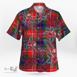 Scottish Clan Fraser Lovat Modern Tartan Scottish Lion Hawaiian Shirt | Tartan Plaid Shirt Scottish Plaid Tartan Plaid - ScotsTee - scotstee.com
