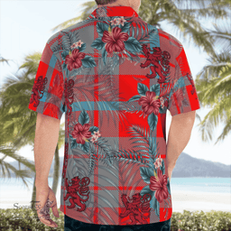 Scottish Clan Moubray Tartan Scottish Lion Hawaiian Shirt | Tartan Plaid Shirt Scottish Plaid Tartan Plaid - ScotsTee - scotstee.com