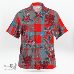 Scottish Clan Moubray Tartan Scottish Lion Hawaiian Shirt | Tartan Plaid Shirt Scottish Plaid Tartan Plaid - ScotsTee - scotstee.com