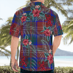 Scottish Clan Chisholm Hunting Modern Tartan Scottish Lion Hawaiian Shirt | Tartan Plaid Shirt Scottish Plaid Tartan Plaid - ScotsTee - scotstee.com