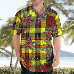 Scottish Clan Jardine Tartan Scottish Lion Hawaiian Shirt | Tartan Plaid Shirt Scottish Plaid Tartan Plaid - ScotsTee - scotstee.com