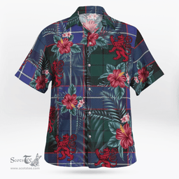 Scottish Clan Guthrie Modern Tartan Scottish Lion Hawaiian Shirt | Tartan Plaid Shirt Scottish Plaid Tartan Plaid - ScotsTee - scotstee.com