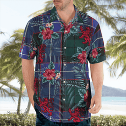 Scottish Clan Guthrie Modern Tartan Scottish Lion Hawaiian Shirt | Tartan Plaid Shirt Scottish Plaid Tartan Plaid - ScotsTee - scotstee.com