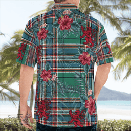 Scottish Clan MacFarlane Hunting Ancient Tartan Scottish Lion Hawaiian Shirt | Tartan Plaid Shirt Scottish Plaid Tartan Plaid - ScotsTee - scotstee.com