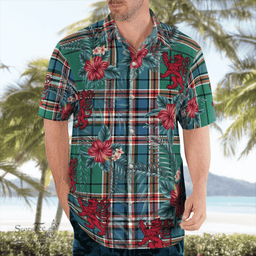 Scottish Clan MacFarlane Hunting Ancient Tartan Scottish Lion Hawaiian Shirt | Tartan Plaid Shirt Scottish Plaid Tartan Plaid - ScotsTee - scotstee.com