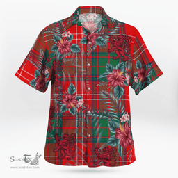 Scottish Clan Chisholm Modern Tartan Scottish Lion Hawaiian Shirt | Tartan Plaid Shirt Scottish Plaid Tartan Plaid - ScotsTee - scotstee.com
