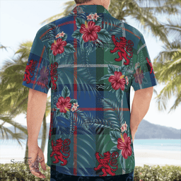 Scottish Clan Davidson of Tulloch Tartan Scottish Lion Hawaiian Shirt | Tartan Plaid Shirt Scottish Plaid Tartan Plaid - ScotsTee - scotstee.com