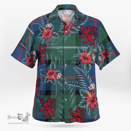 Scottish Clan Davidson of Tulloch Tartan Scottish Lion Hawaiian Shirt | Tartan Plaid Shirt Scottish Plaid Tartan Plaid - ScotsTee - scotstee.com
