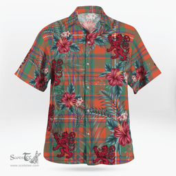 Scottish Clan MacKinnon Ancient Tartan Scottish Lion Hawaiian Shirt | Tartan Plaid Shirt Scottish Plaid Tartan Plaid - ScotsTee - scotstee.com