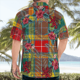 Scottish Clan Buchanan Old Sett Tartan Scottish Lion Hawaiian Shirt | Tartan Plaid Shirt Scottish Plaid Tartan Plaid - ScotsTee - scotstee.com