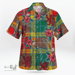 Scottish Clan Buchanan Old Sett Tartan Scottish Lion Hawaiian Shirt | Tartan Plaid Shirt Scottish Plaid Tartan Plaid - ScotsTee - scotstee.com