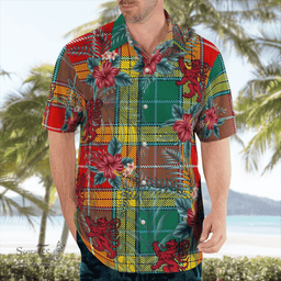 Scottish Clan Buchanan Old Sett Tartan Scottish Lion Hawaiian Shirt | Tartan Plaid Shirt Scottish Plaid Tartan Plaid - ScotsTee - scotstee.com
