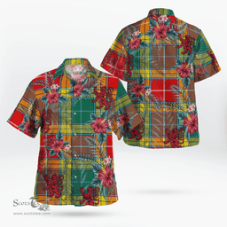 Scottish Clan Buchanan Old Sett Tartan Scottish Lion Hawaiian Shirt | Tartan Plaid Shirt Scottish Plaid Tartan Plaid - ScotsTee - scotstee.com