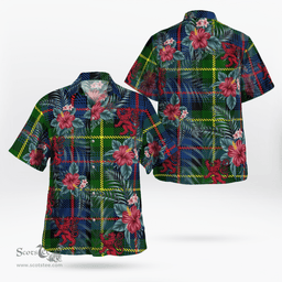 Scottish Clan Farquharson Modern Tartan Scottish Lion Hawaiian Shirt | Tartan Plaid Shirt Scottish Plaid Tartan Plaid - ScotsTee - scotstee.com