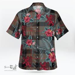 Scottish Clan Gunn Weathered Tartan Scottish Lion Hawaiian Shirt | Tartan Plaid Shirt Scottish Plaid Tartan Plaid - ScotsTee - scotstee.com