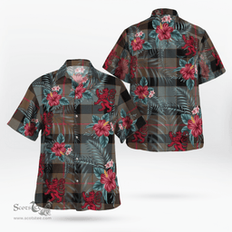 Scottish Clan Gunn Weathered Tartan Scottish Lion Hawaiian Shirt | Tartan Plaid Shirt Scottish Plaid Tartan Plaid - ScotsTee - scotstee.com