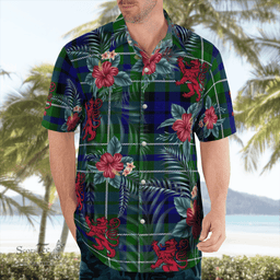 Scottish Clan MacNeil (of Colonsay) Tartan Scottish Lion Hawaiian Shirt | Tartan Plaid Shirt Scottish Plaid Tartan Plaid - ScotsTee - scotstee.com