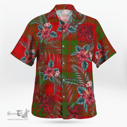 Scottish Clan Dewar Tartan Scottish Lion Hawaiian Shirt | Tartan Plaid Shirt Scottish Plaid Tartan Plaid - ScotsTee - scotstee.com