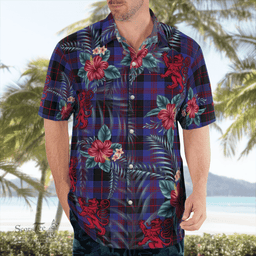Scottish Clan Garden Tartan Scottish Lion Hawaiian Shirt | Tartan Plaid Shirt Scottish Plaid Tartan Plaid - ScotsTee - scotstee.com