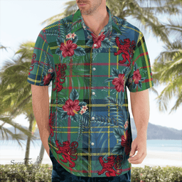 Scottish Clan MacMillan Hunting Ancient Tartan Scottish Lion Hawaiian Shirt | Tartan Plaid Shirt Scottish Plaid Tartan Plaid - ScotsTee - scotstee.com