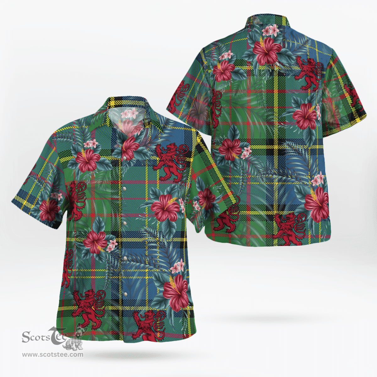 Scottish Clan MacMillan Hunting Ancient Tartan Scottish Lion Hawaiian Shirt | Tartan Plaid Shirt Scottish Plaid Tartan Plaid - ScotsTee - scotstee.com