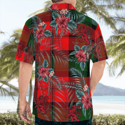 Scottish Clan Kerr Modern Tartan Scottish Lion Hawaiian Shirt | Tartan Plaid Shirt Scottish Plaid Tartan Plaid - ScotsTee - scotstee.com