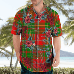 Scottish Clan Burnett Ancient Tartan Scottish Lion Hawaiian Shirt | Tartan Plaid Shirt Scottish Plaid Tartan Plaid - ScotsTee - scotstee.com
