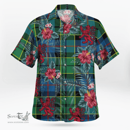 Scottish Clan Forsyth Ancient Tartan Scottish Lion Hawaiian Shirt | Tartan Plaid Shirt Scottish Plaid Tartan Plaid - ScotsTee - scotstee.com