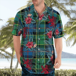 Scottish Clan Forsyth Ancient Tartan Scottish Lion Hawaiian Shirt | Tartan Plaid Shirt Scottish Plaid Tartan Plaid - ScotsTee - scotstee.com