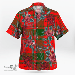Scottish Clan MacQuarrie Modern Tartan Scottish Lion Hawaiian Shirt | Tartan Plaid Shirt Scottish Plaid Tartan Plaid - ScotsTee - scotstee.com