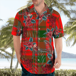 Scottish Clan MacQuarrie Modern Tartan Scottish Lion Hawaiian Shirt | Tartan Plaid Shirt Scottish Plaid Tartan Plaid - ScotsTee - scotstee.com