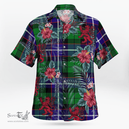 Scottish Clan Hunter Tartan Scottish Lion Hawaiian Shirt | Tartan Plaid Shirt Scottish Plaid Tartan Plaid - ScotsTee - scotstee.com