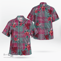 Scottish Clan Crawford Ancient Tartan Scottish Lion Hawaiian Shirt | Tartan Plaid Shirt Scottish Plaid Tartan Plaid - ScotsTee - scotstee.com