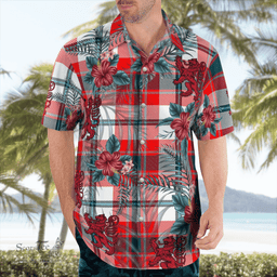 Scottish Clan Glasgow District Tartan Scottish Lion Hawaiian Shirt | Tartan Plaid Shirt Scottish Plaid Tartan Plaid - ScotsTee - scotstee.com