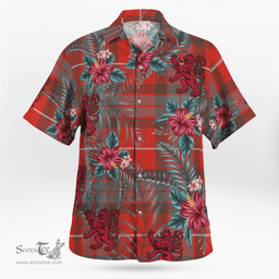 Scottish Clan Fraser Weathered Tartan Scottish Lion Hawaiian Shirt | Tartan Plaid Shirt Scottish Plaid Tartan Plaid - ScotsTee - scotstee.com
