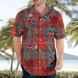 Scottish Clan Fraser Weathered Tartan Scottish Lion Hawaiian Shirt | Tartan Plaid Shirt Scottish Plaid Tartan Plaid - ScotsTee - scotstee.com
