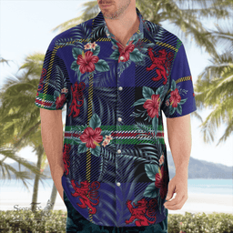 Scottish Clan Italian National Tartan Scottish Lion Hawaiian Shirt | Tartan Plaid Shirt Scottish Plaid Tartan Plaid - ScotsTee - scotstee.com