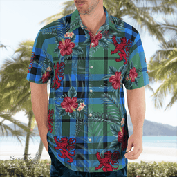 Scottish Clan Falconer Tartan Scottish Lion Hawaiian Shirt | Tartan Plaid Shirt Scottish Plaid Tartan Plaid - ScotsTee - scotstee.com