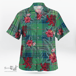 Scottish Clan Kennedy Ancient Tartan Scottish Lion Hawaiian Shirt | Tartan Plaid Shirt Scottish Plaid Tartan Plaid - ScotsTee - scotstee.com