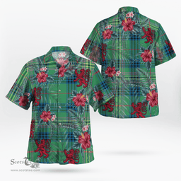 Scottish Clan Kennedy Ancient Tartan Scottish Lion Hawaiian Shirt | Tartan Plaid Shirt Scottish Plaid Tartan Plaid - ScotsTee - scotstee.com