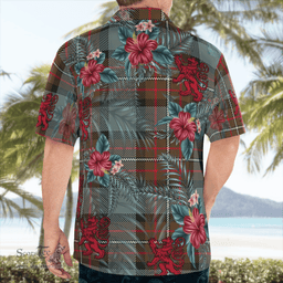Scottish Clan Fergusson Weathered Tartan Scottish Lion Hawaiian Shirt | Tartan Plaid Shirt Scottish Plaid Tartan Plaid - ScotsTee - scotstee.com