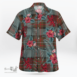 Scottish Clan Fergusson Weathered Tartan Scottish Lion Hawaiian Shirt | Tartan Plaid Shirt Scottish Plaid Tartan Plaid - ScotsTee - scotstee.com