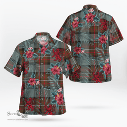 Scottish Clan Fergusson Weathered Tartan Scottish Lion Hawaiian Shirt | Tartan Plaid Shirt Scottish Plaid Tartan Plaid - ScotsTee - scotstee.com