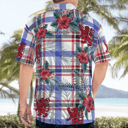 Scottish Clan Boswell Modern Tartan Scottish Lion Hawaiian Shirt | Tartan Plaid Shirt Scottish Plaid Tartan Plaid - ScotsTee - scotstee.com