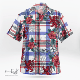 Scottish Clan Boswell Modern Tartan Scottish Lion Hawaiian Shirt | Tartan Plaid Shirt Scottish Plaid Tartan Plaid - ScotsTee - scotstee.com
