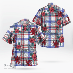 Scottish Clan Boswell Modern Tartan Scottish Lion Hawaiian Shirt | Tartan Plaid Shirt Scottish Plaid Tartan Plaid - ScotsTee - scotstee.com