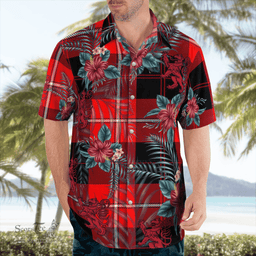 Scottish Clan Cunningham Modern Tartan Scottish Lion Hawaiian Shirt | Tartan Plaid Shirt Scottish Plaid Tartan Plaid - ScotsTee - scotstee.com