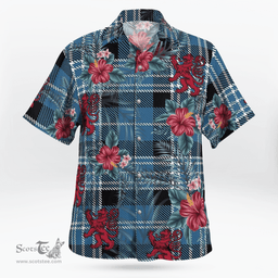 Scottish Clan Clark Ancient Tartan Scottish Lion Hawaiian Shirt | Tartan Plaid Shirt Scottish Plaid Tartan Plaid - ScotsTee - scotstee.com