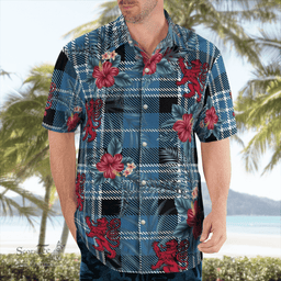 Scottish Clan Clark Ancient Tartan Scottish Lion Hawaiian Shirt | Tartan Plaid Shirt Scottish Plaid Tartan Plaid - ScotsTee - scotstee.com