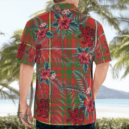 Scottish Clan Carruthers Tartan Scottish Lion Hawaiian Shirt | Tartan Plaid Shirt Scottish Plaid Tartan Plaid - ScotsTee - scotstee.com